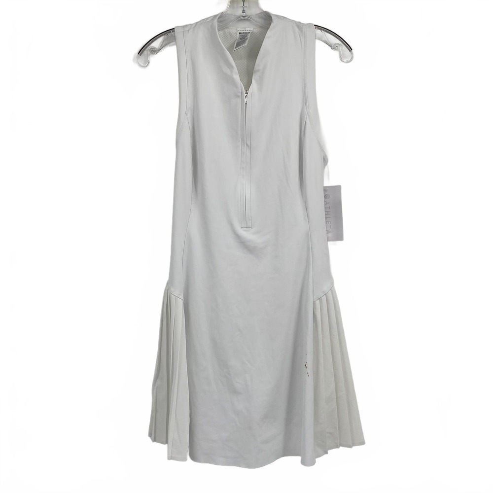 Athleta White Mini Dress Pleated Sleeveless | Womens M